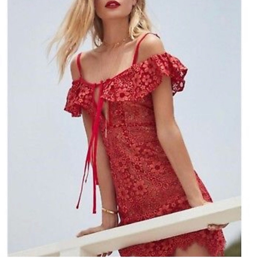 For Love and Lemons Rosemary Dress in Cherry